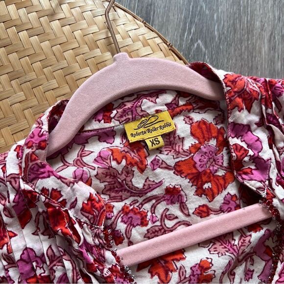 Roberta‎ roller rabbit signature beaded cotton blouse - Picture 3 of 8